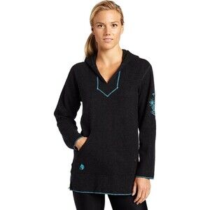 Hot Chillys Women's XL Barrio TJ Hoodie Carbon Malibu Knit Tunic Sweater Top EUC